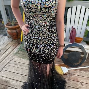 Formal dress with hand sewn gems.